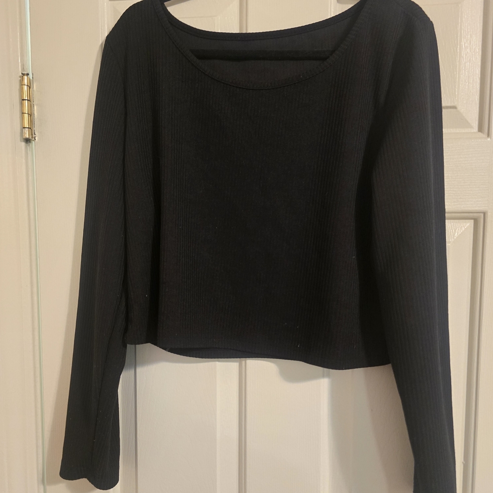 Cider Black Ribbed Top
